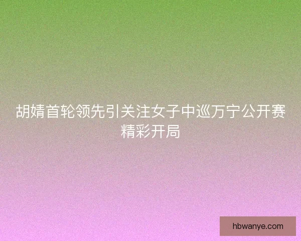 胡婧首轮领先引关注女子中巡万宁公开赛精彩开局 胡婧首轮领先引关注女子中巡万宁公开赛精彩开局