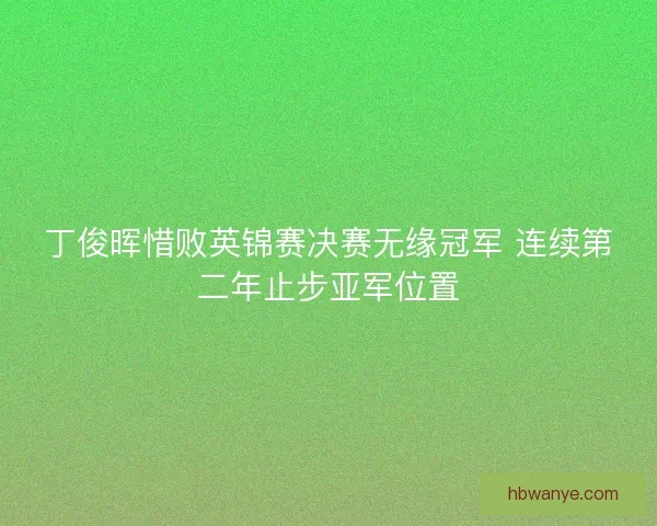 丁俊晖惜败英锦赛决赛无缘冠军 连续第二年止步亚军位置 丁俊晖惜败英锦赛决赛无缘冠军 连续第二年止步亚军位置